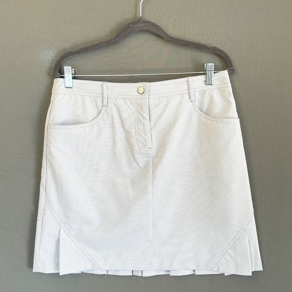 NVO Jeans Style Golf Skort White Gray Gingham Size 6 - Picture 1 of 9